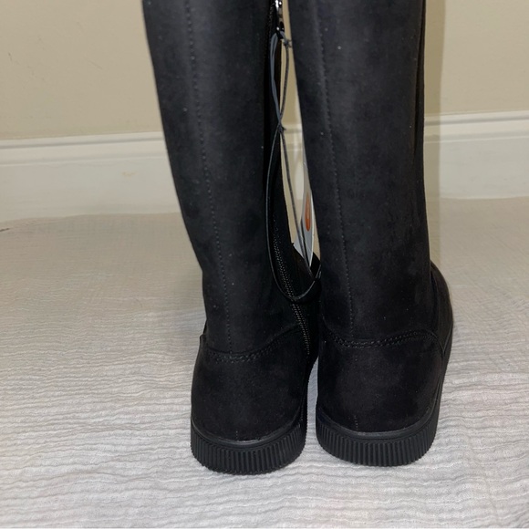 Girl’s Cat & Jack Black/Natalia Tall Shearling Style Boots - size 3 - Picture 5 of 11